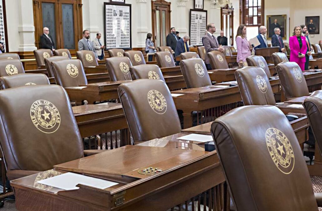 empty Texas legislative chamber